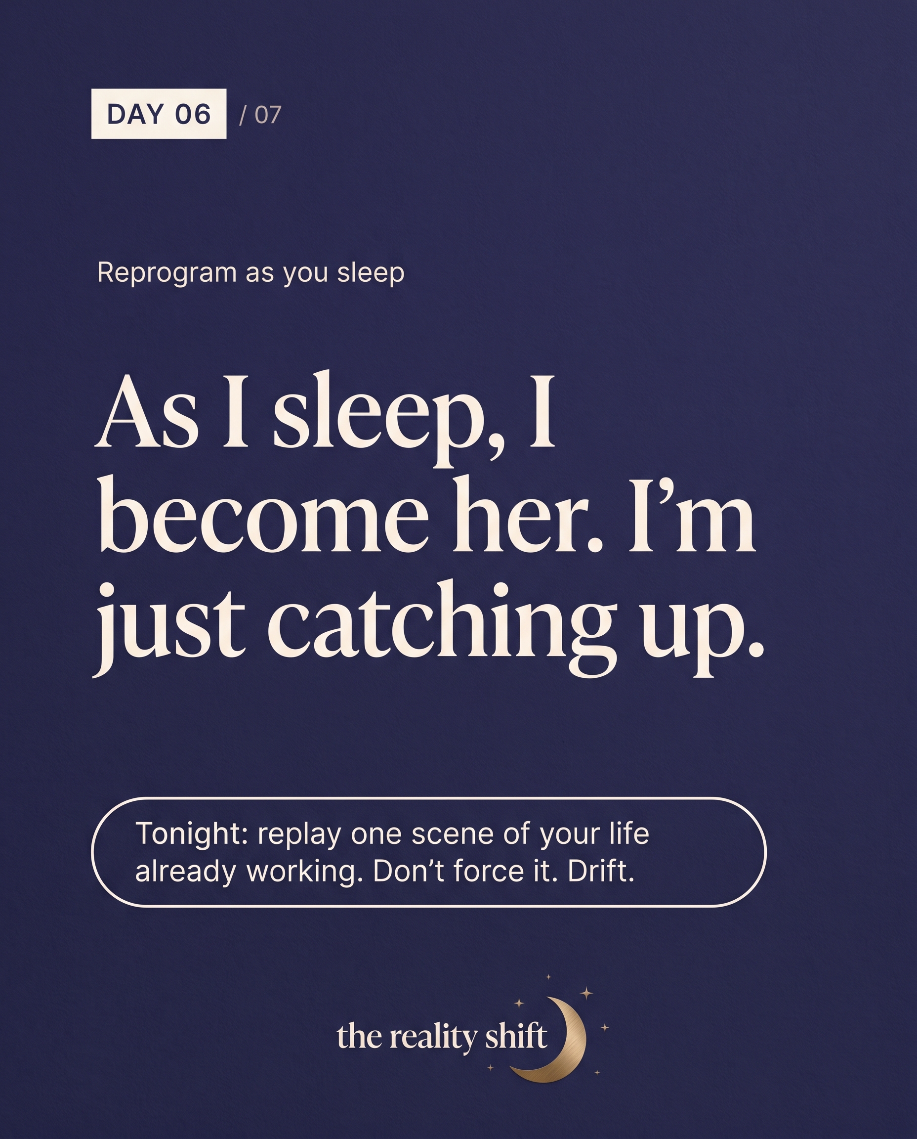 Day 6 card — Reprogram as you sleep